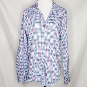 Frank & Eileen Ladies Barry Plaid Button-up Top
